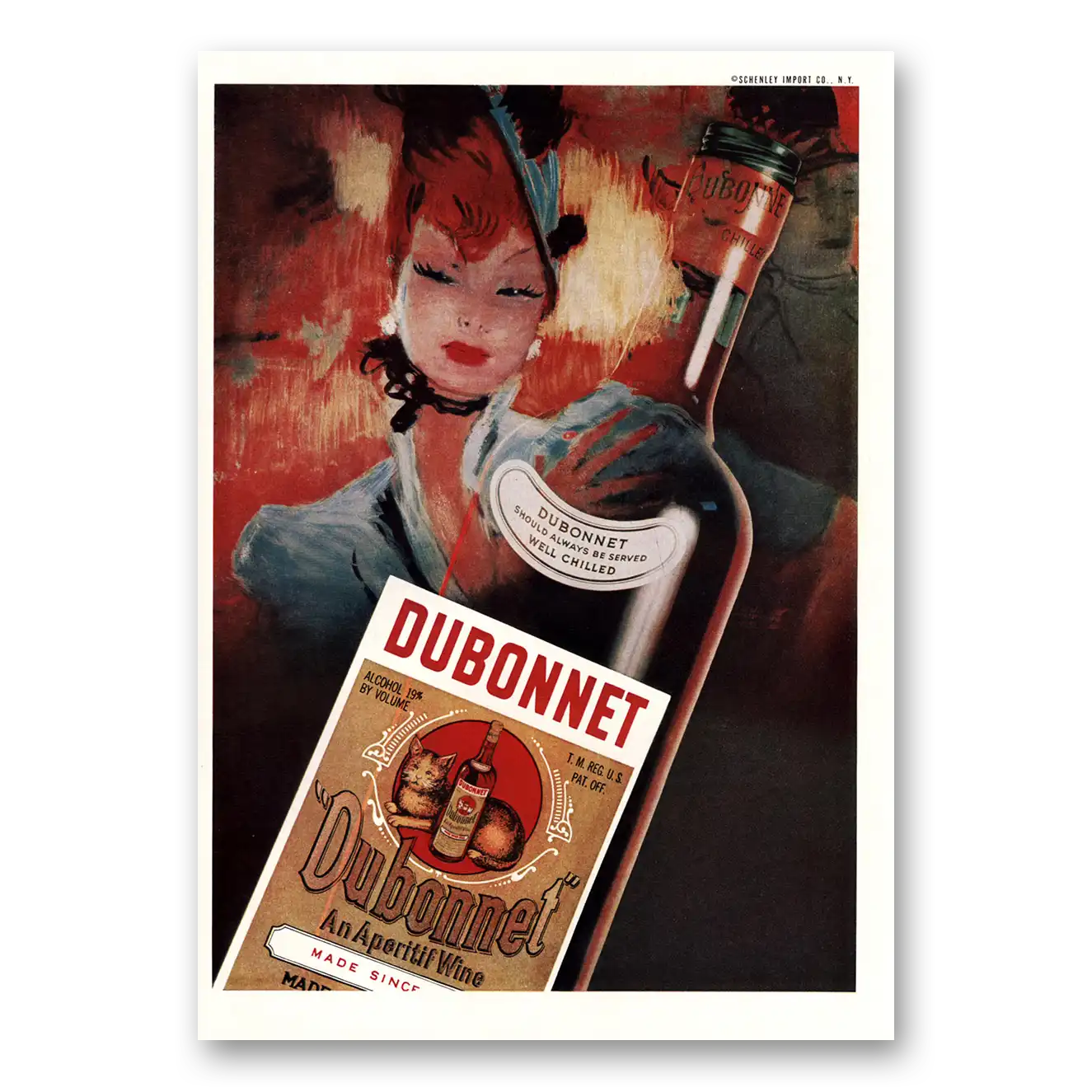 1959 Dubonnet Wine Print Ad | Aperitif Wine