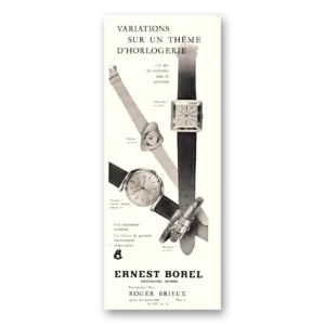1959 Ernest Borel Watches Print Ad | Sur Un Theme