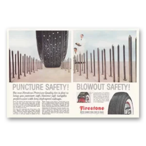 1959 Firestone Tires Print Ad | Puncture Safety