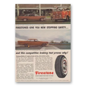 1959 Firestone Tires Print Ad | Braking Test