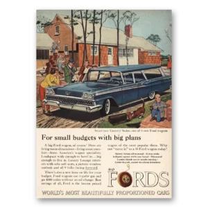 1959 Ford Wagons Print Ad | Small Budgets