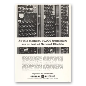 1959 General Electric Print Ad | Transistors Are On Test