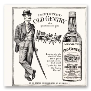 1959 Old Gentry Gin Print Ad | Dry Gin