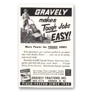 1959 Gravely Mowers Print Ad | Tough Jobs Easy