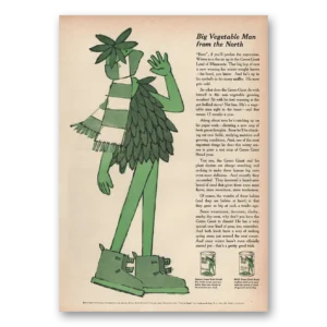 1959 Green Giant Print Ad | Big Vegetable Man