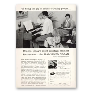 1959 Hammond Organ Print Ad | Young People