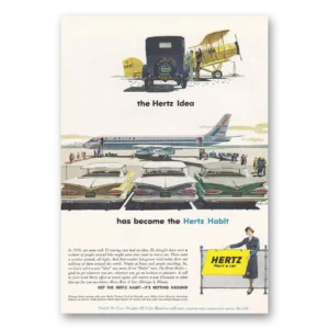 1959 Hertz Rent a Car Print Ad | United Airlines