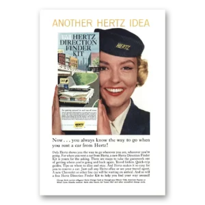 1959 Hertz Rent a Car Print Ad | Direction Finder