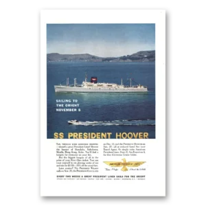 1959 American President Lines Print Ad | Ss President Hoover