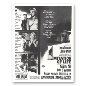 1959 Imitation of Life Movie Promo Print Ad | Lana Turner