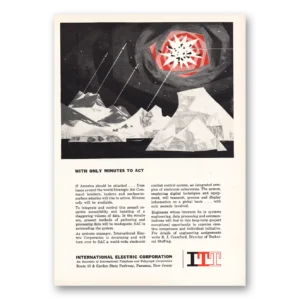 1959 International Electric ITT Print Ad | Only Minutes To Act