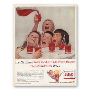1959 Jell-O Print Ad | National Jell-o To Drink Is Even Better