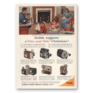 1959 Kodak Movie Camera Print Ad | Christmas