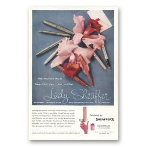 1959 Lady Sheaffer Pen Print Ad | Beautiful Pen
