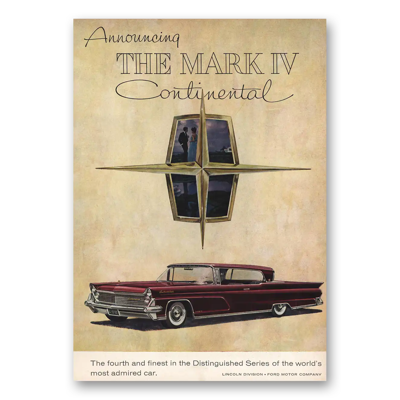 1958 Lincoln Continental Mark IV Print Ad | Fourth Finest