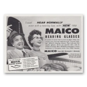 1959 Maico Hearing Aid Print Ad | Hear Normally