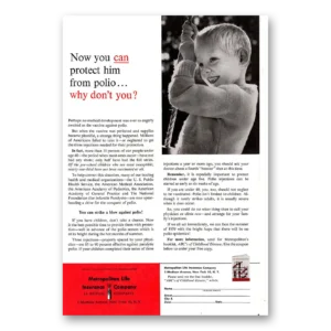1959 Metropolitan Life Insurance Print Ad | Polio