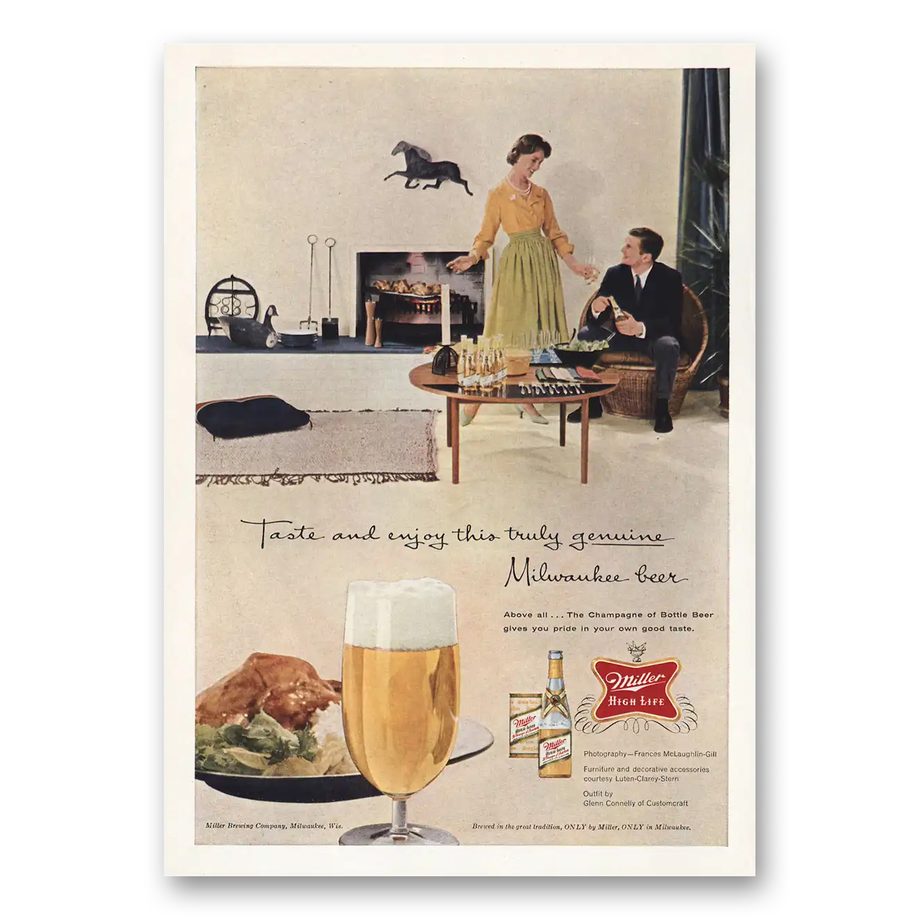 1959 Miller Beer Print Ad | Truly Genuine