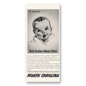 1959 North Carolina Print Ad | Gerber Baby