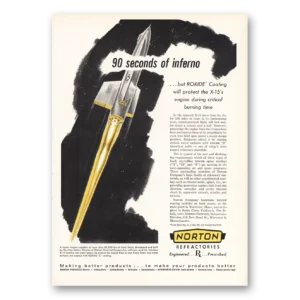 1959 Norton Refractories Print Ad | 90 Seconds Inferno