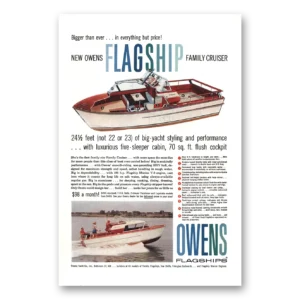 1959 Owens Yacht Company Print Ad | Family Cruiser