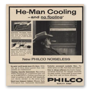 1959 Philco Air Conditioner Print Ad | He Man Cooling