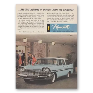 1959 Plymouth Station Wagon Print Ad | Home Groceries