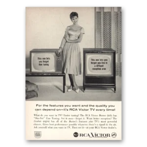 1959 RCA Victor Television Print Ad | Fine Tuning Tv