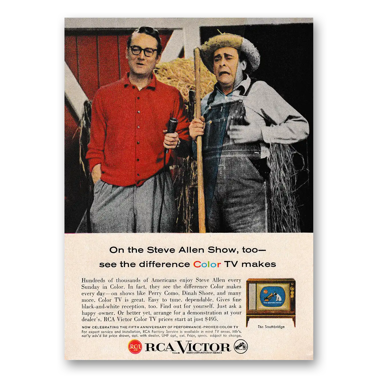 1959 RCA Victor Television Print Ad | Steve Allen Show