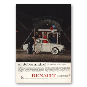 1959 Renault Dauphine Print Ad | Si Debonnaire