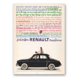 1959 Renault Dauphine Print Ad | Le Car Hot