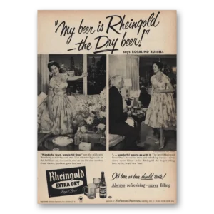 1959 Rheingold Beer Print Ad | Rosalind Russell