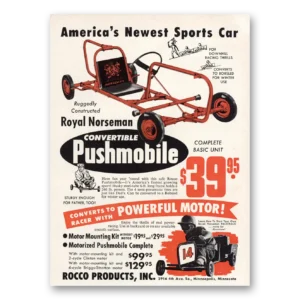 1959 Royal Norseman Convertible Pushmobile Print Ad | Sports Car
