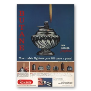 1959 Ronson Varaflame Lighters Print Ad | Table Lighters