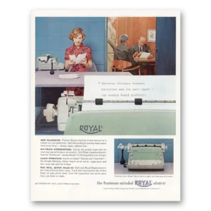 1959 Royal Typewriter Print Ad | Shortest Distance