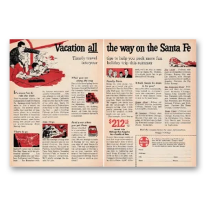 1959 Santa Fe Railway Print Ad | Vacation Way