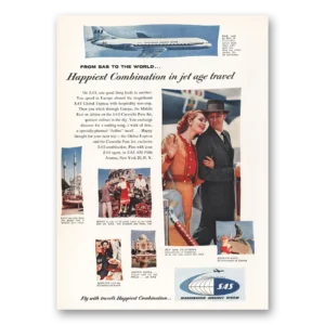 1959 SAS Scandinavian Airlines Print Ad | Happiest Combination