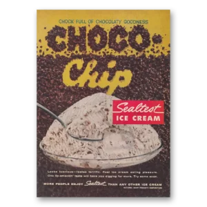 1959 Sealtest Choco Chip Ice Cream Print Ad | Chock Full