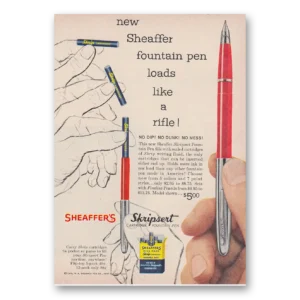 1959 Sheaffers Skripriter Pen Print Ad | Loads Like Rifle