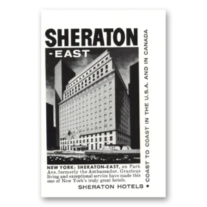 1959 Sheraton East Park Avenue Hotel Print Ad | Formerly Ambassador