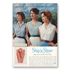 1959 Ship n Shore Blouses Print Ad | No Iron