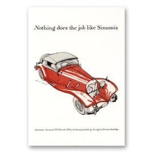 1959 Simoniz Car Wax Print Ad | Mercedes 540k