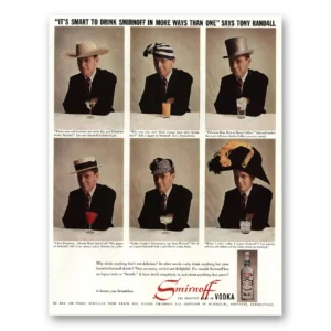 1959 Smirnoff Vodka Print Ad | Tony Randall