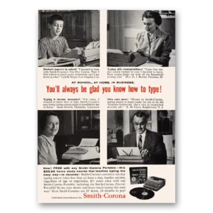 1959 Smith Corona Typewriters Print Ad | How To Type