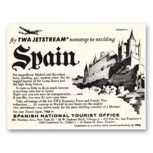 1959 Spain Print Ad | Twa Jetstream