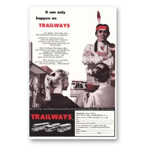 1959 Trailways Print Ad | Indian Chief