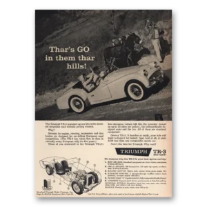 1959 Triumph TR3 Print Ad | Thar Hills