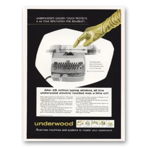 1959 Underwood Typewriter Print Ad | Golden Touch