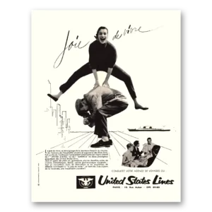 1959 United States Lines Print Ad | Joie De Vivre
