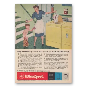 1959 Whirlpool Washer Dryer Print Ad | Comes Clean